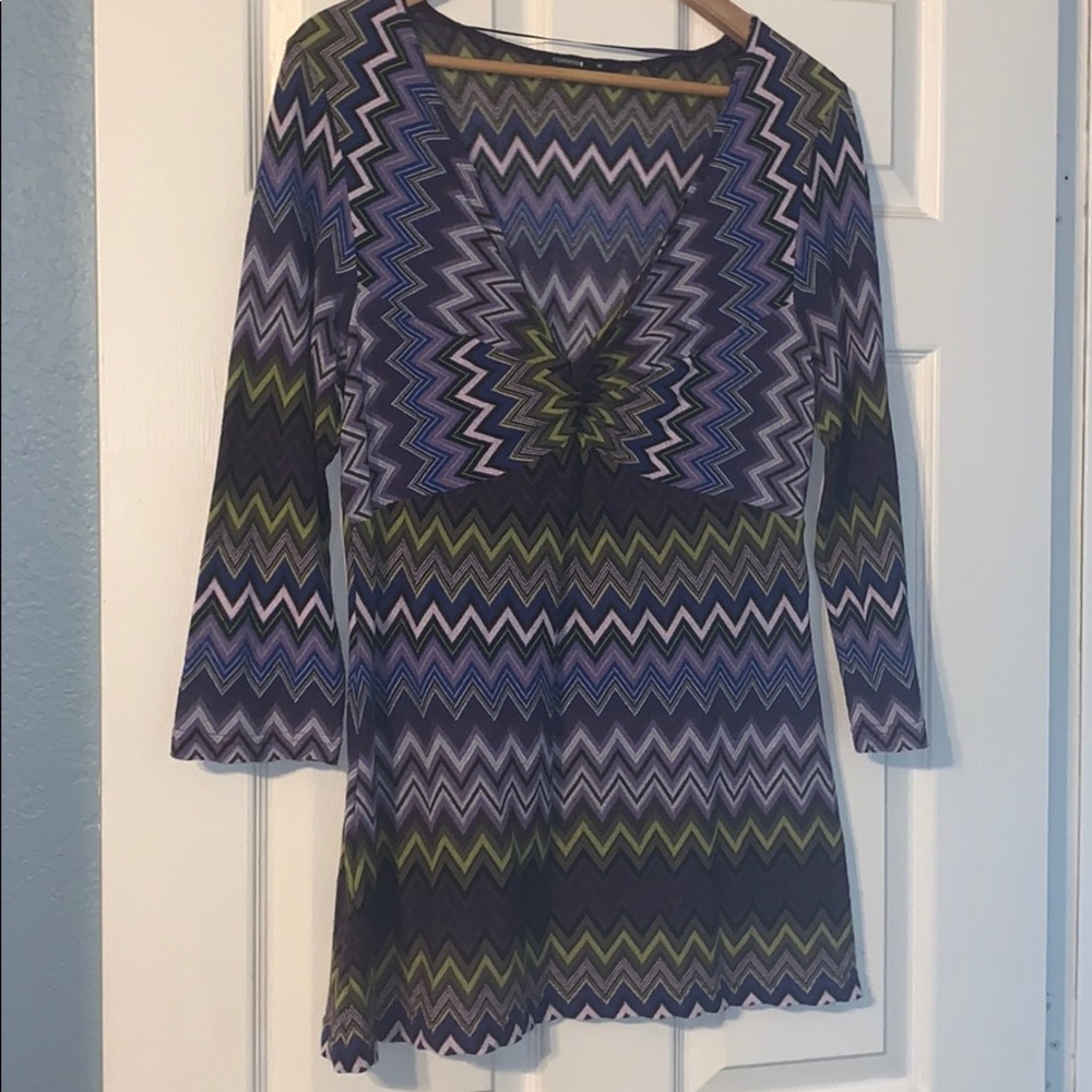 70s Purple Patterned Blouse - Comma